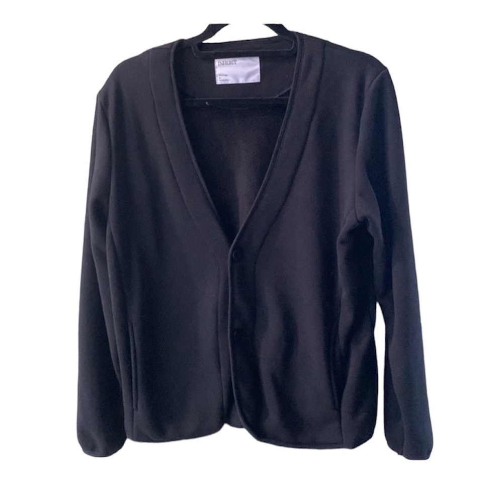 INHERIT heritage & modernity fleece lining black cardigan size 40
